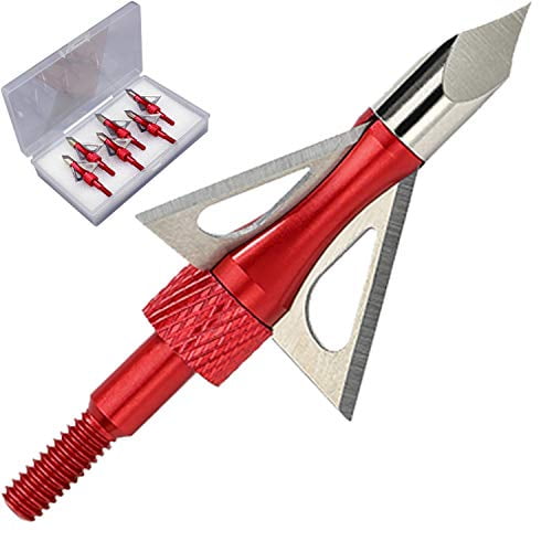Archery Broadheads 100 Grain Bowhunting Arrow Head 3 Fixed Blades 6 Pack